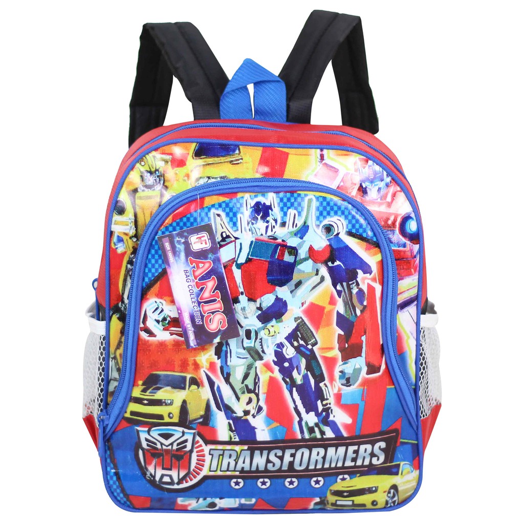 Tas Ransel Anak Cowok Motif Transformer Keren Backpack TK Paud Imut Murah