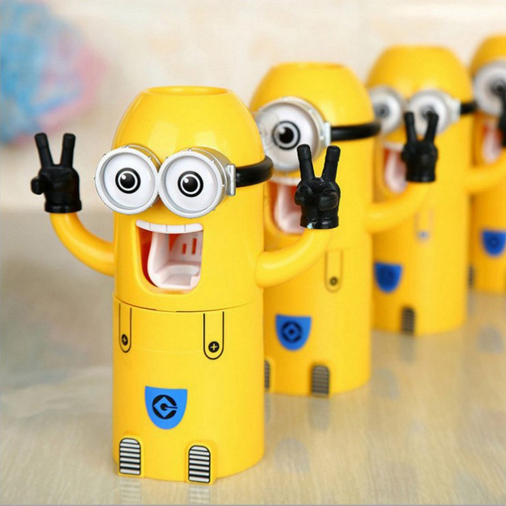 【COD Tangding】Rak Sikat Gigi Otomatis Bentuk Kartun Minion