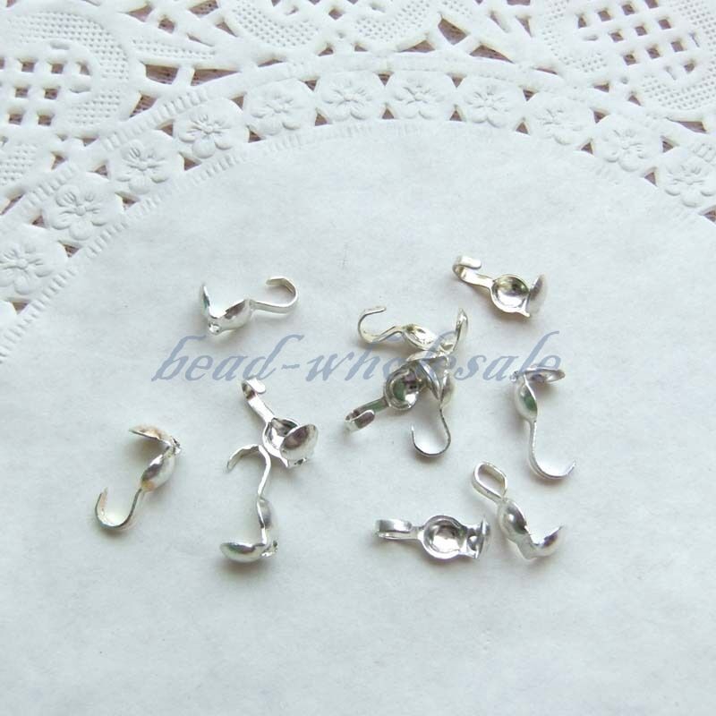 100pcs Cap Manikmanik Bahan Metal Lapis Emassilver Untuk Membuat Perhiasan