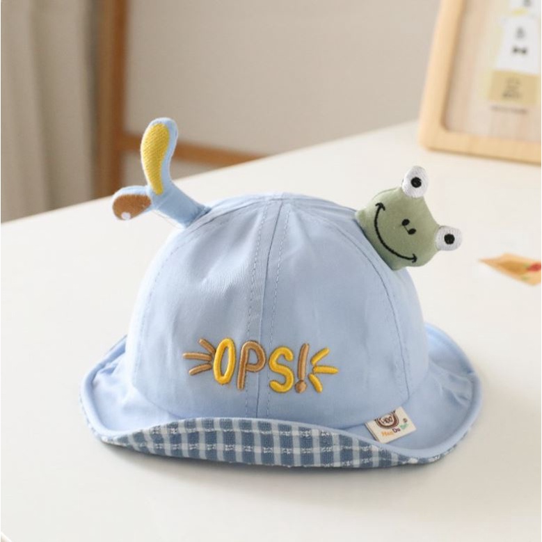 Topi Anak Lebar Model Frog Kombinasi Kotak Kotak Laki Laki Perempuan Unisex Impor Murah-1