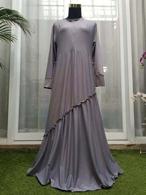 MILEA Maxy - Gamis Jersey Rempel Miring / Susun Miring Busui+saku / R.13 - 093-5003