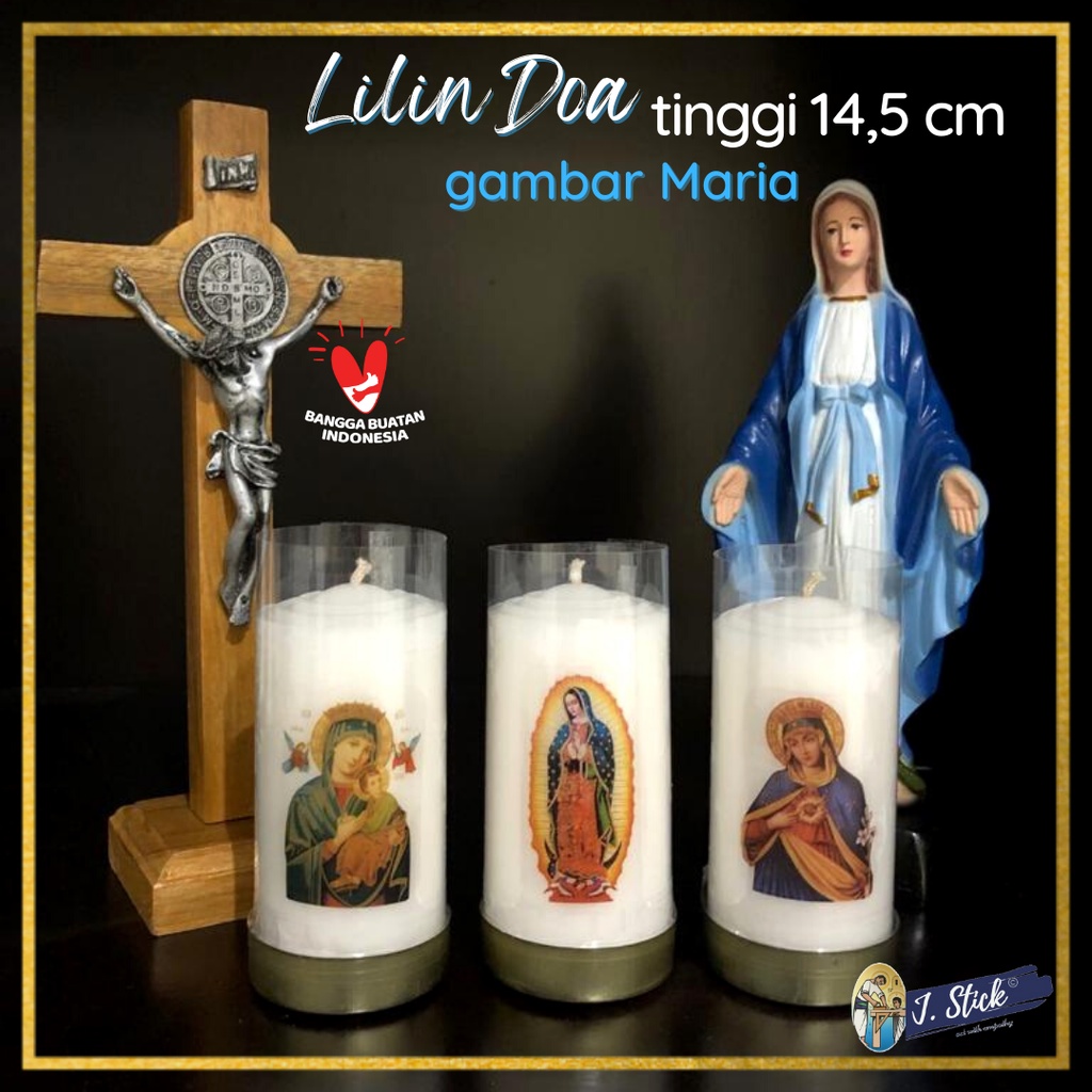 LILIN DOA / DEVOSI, Gambar MARIA (tinggi 14,5 x dia. 5,5 cm)