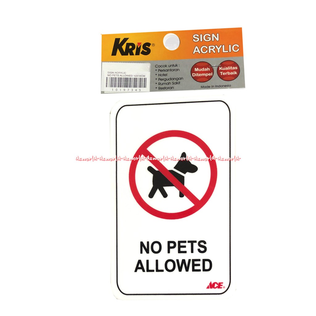 Kris Sign Acrylic Stiker Tanda No Pets Allowed Sticker Tanda Hewan Peliharaan Dilarang Masuk Akrelik Putih Tebal No Pet Nopets Anti Air