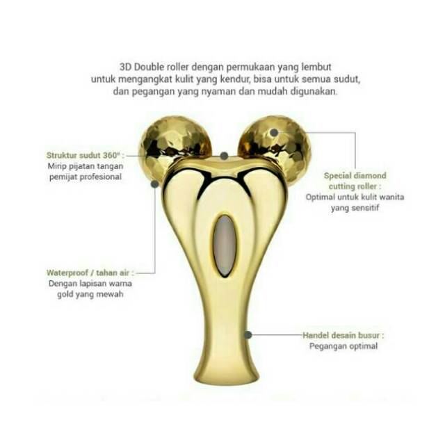 Alat pengencang wajah / kulit - Gold Lifting Roller Original