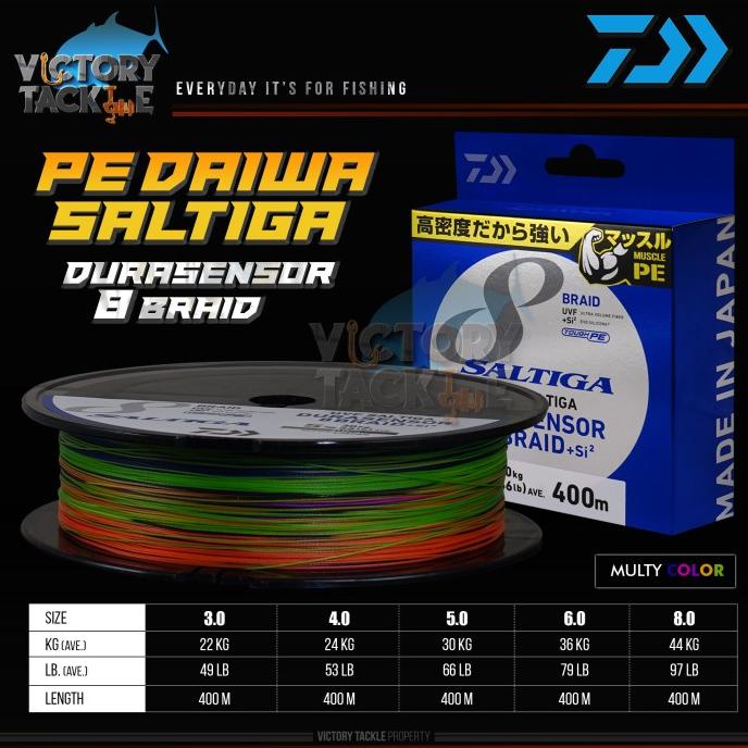 Senar Daiwa Saltiga / Pe Daiwa Uvf Saltiga Durasensor X8 Si2 400 Meter