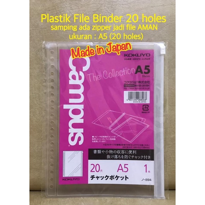 

Office & Stationery | Document Organizer | Atk0523Ky Japan A5 Plastik File Binder With Zipper 894 Plastic 088068 | Best Seller