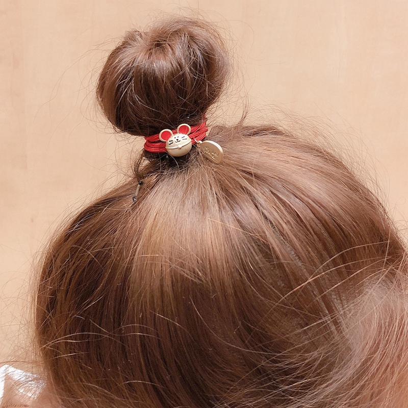 Congratulations to Fortune Chinese Style Red Hair Rope Ingot Hair Ring Original Wedding Tie Hair Accessories