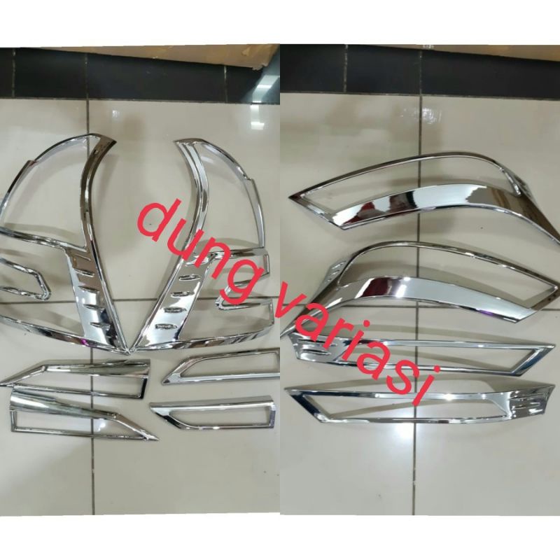 paket garnish lampu depan belakang avanza xenia 2019 2020 2021 hitam chrome