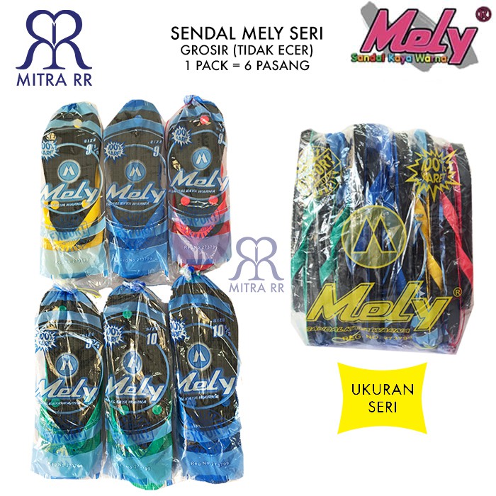 6 PASANG - Sandal Termurah / Sandal Japit Mely Original Seri GROSIR dan ECER