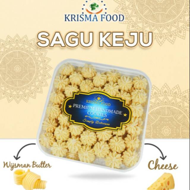 

Premium Sagu Keju - kue kering sagu keju dengan wisman (net 350gr) - Krisma Food, cocok utk hamper