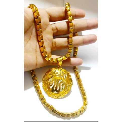 kalung padi jumbo emas lapis kristal