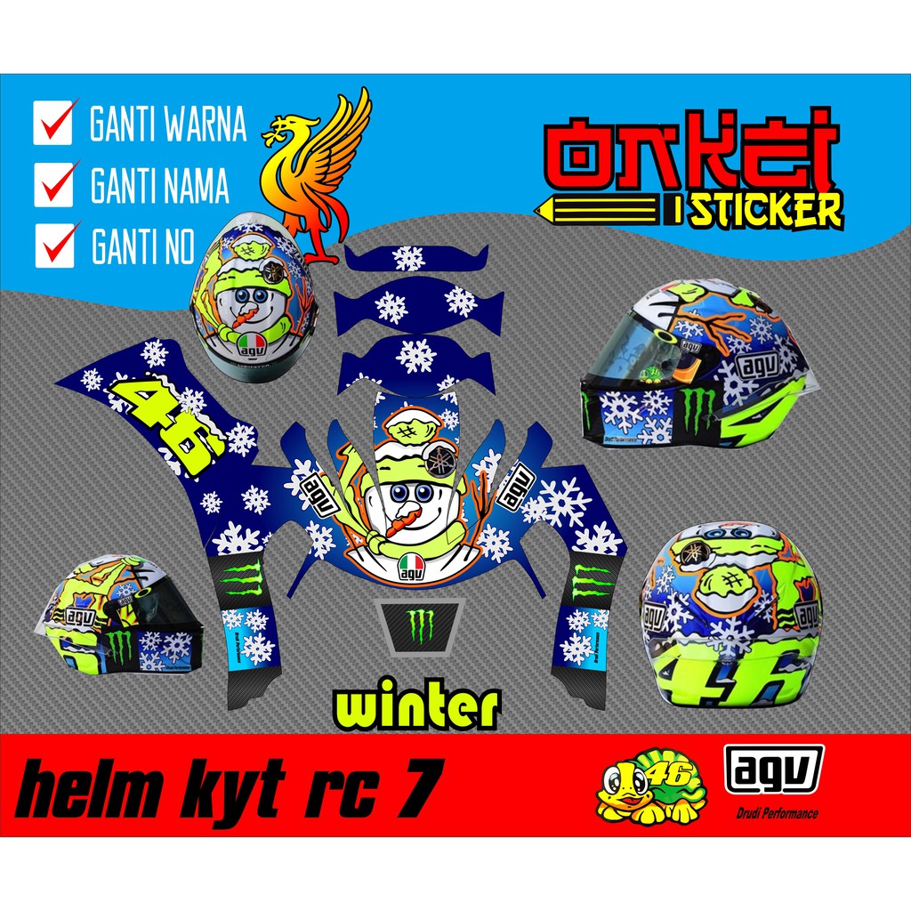 DECAL HELM KYT RC 7 VR46