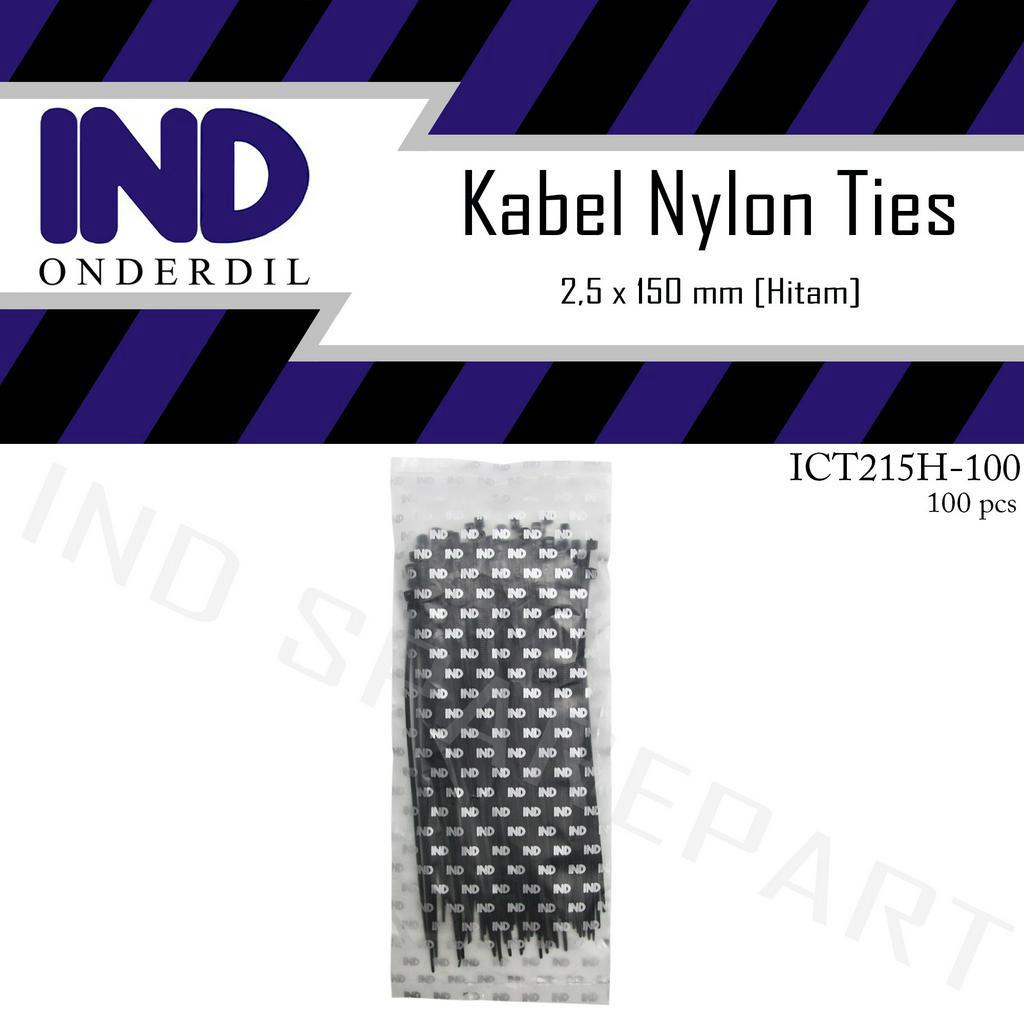 Kabel-Cable-Pengkitat Nylon Tie-Ties-Tis 2.5x150-2.5 x 150 mm  Hitam 100 Pcs-Biji