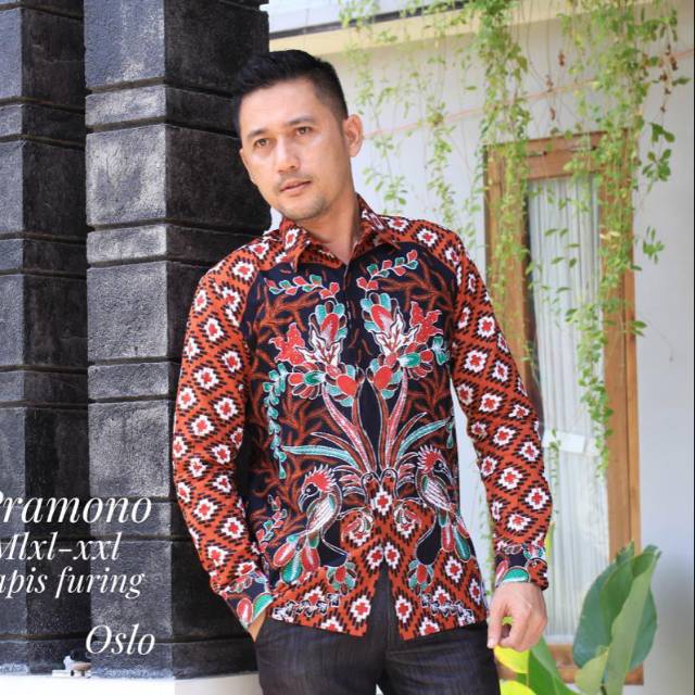 Hem kemeja Batik Pria Batik Solo hy Oslo Batik