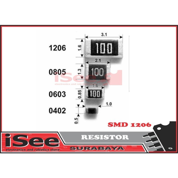 RESISTOR SMD 1206 3k9 Ohm SIZE 1206 1/4 Watt 1%