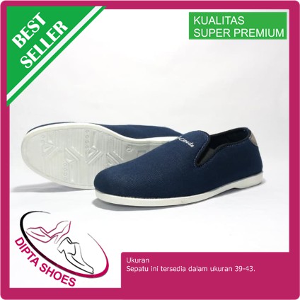 Sepatu pria / sepatu casual / sepatu sneakers / andrian slop - Hitam, 39