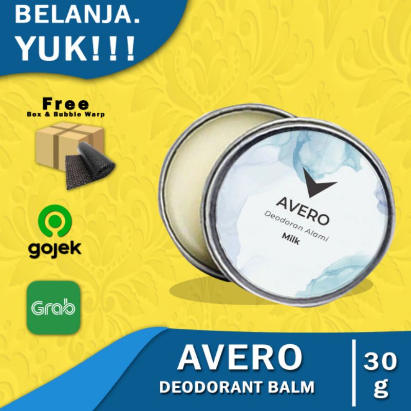 Avero Solid Natural Deodoran Alami Balm Ketiak BPOM Tanpa Alkohol, &amp; Alumunium  - 30g