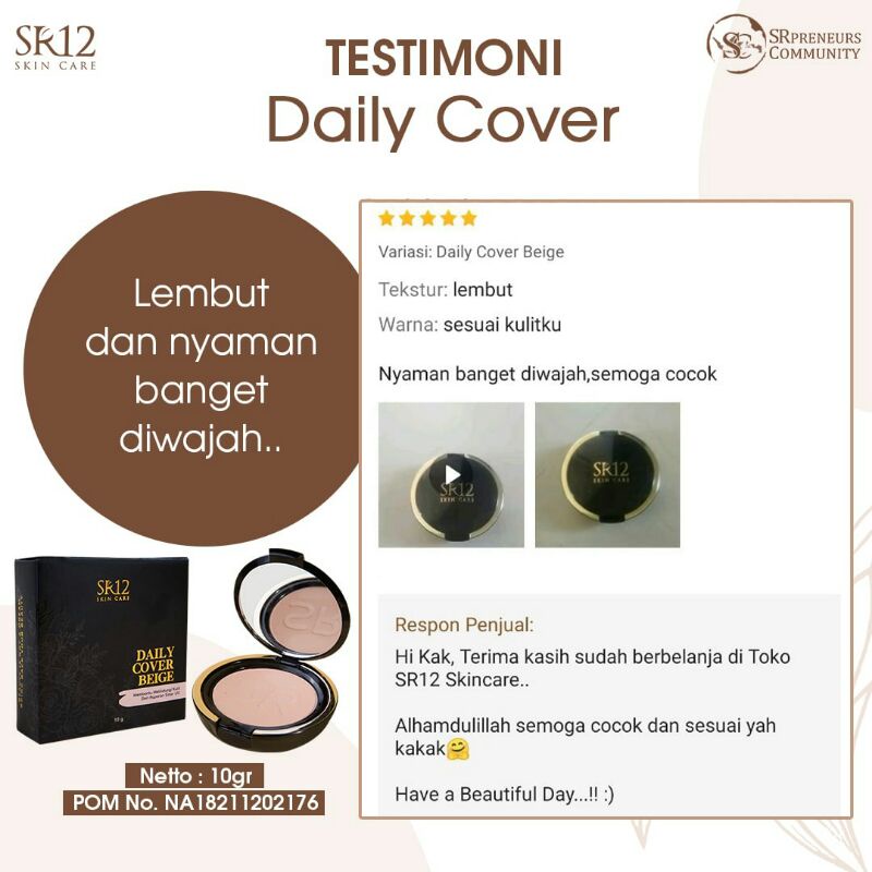 SR12 Daily Cover Bedak wanita-2
