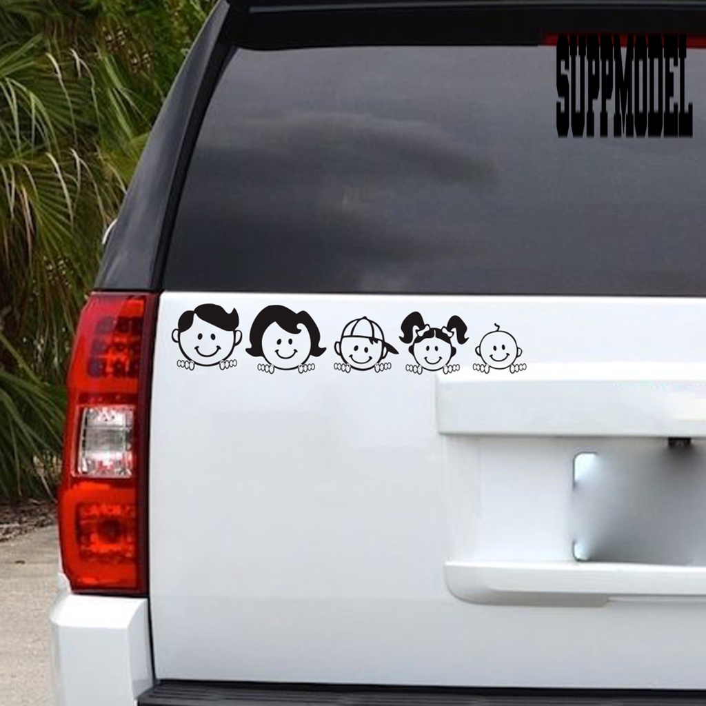 Stiker Motif Kartun Keluarga Bahan PVC Anti Air Tahan Lama Untuk Dekorasi Mobil