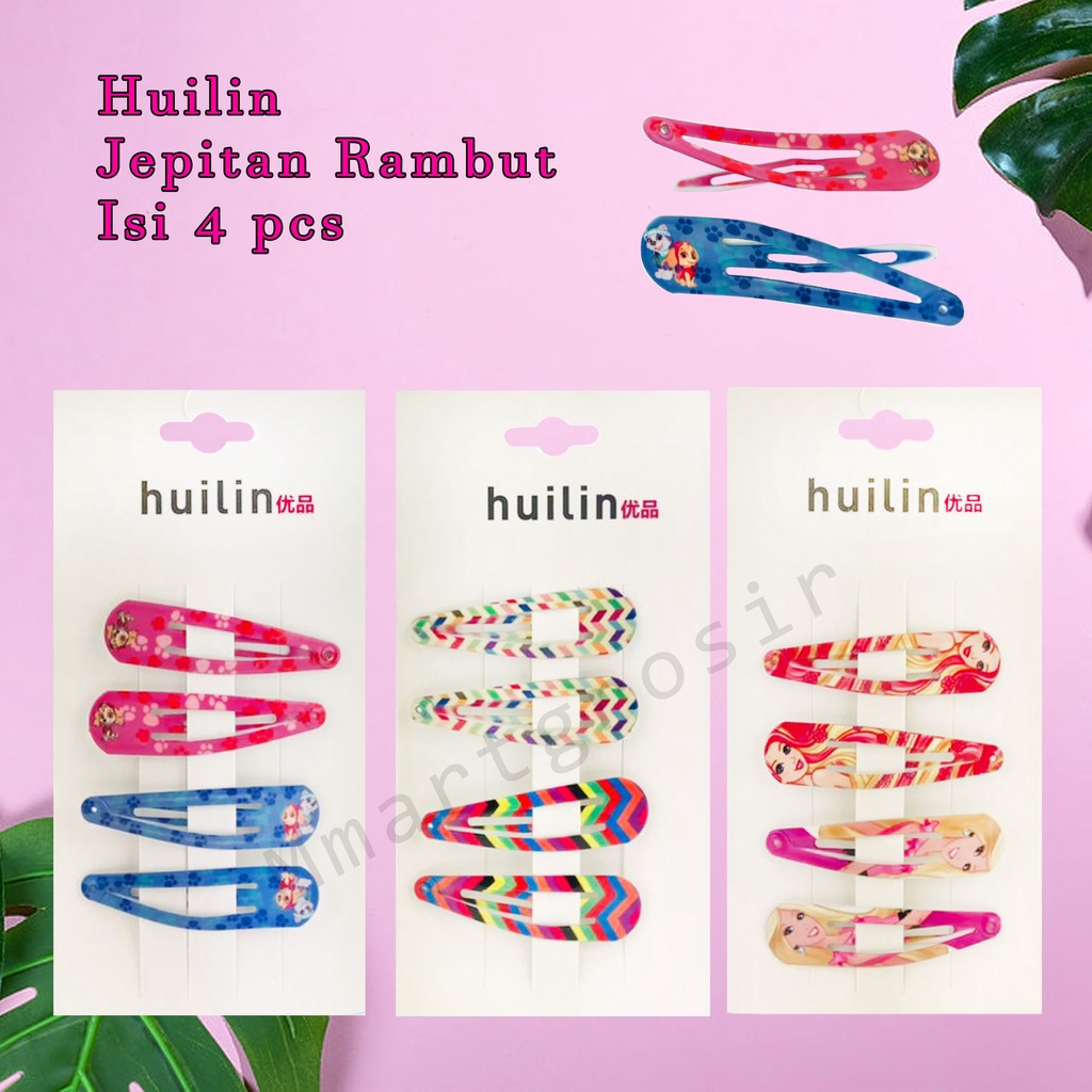 Huilin / Hair pin Barlie / Jepitan Rambut / Motif lucu / Isi 4 pcs