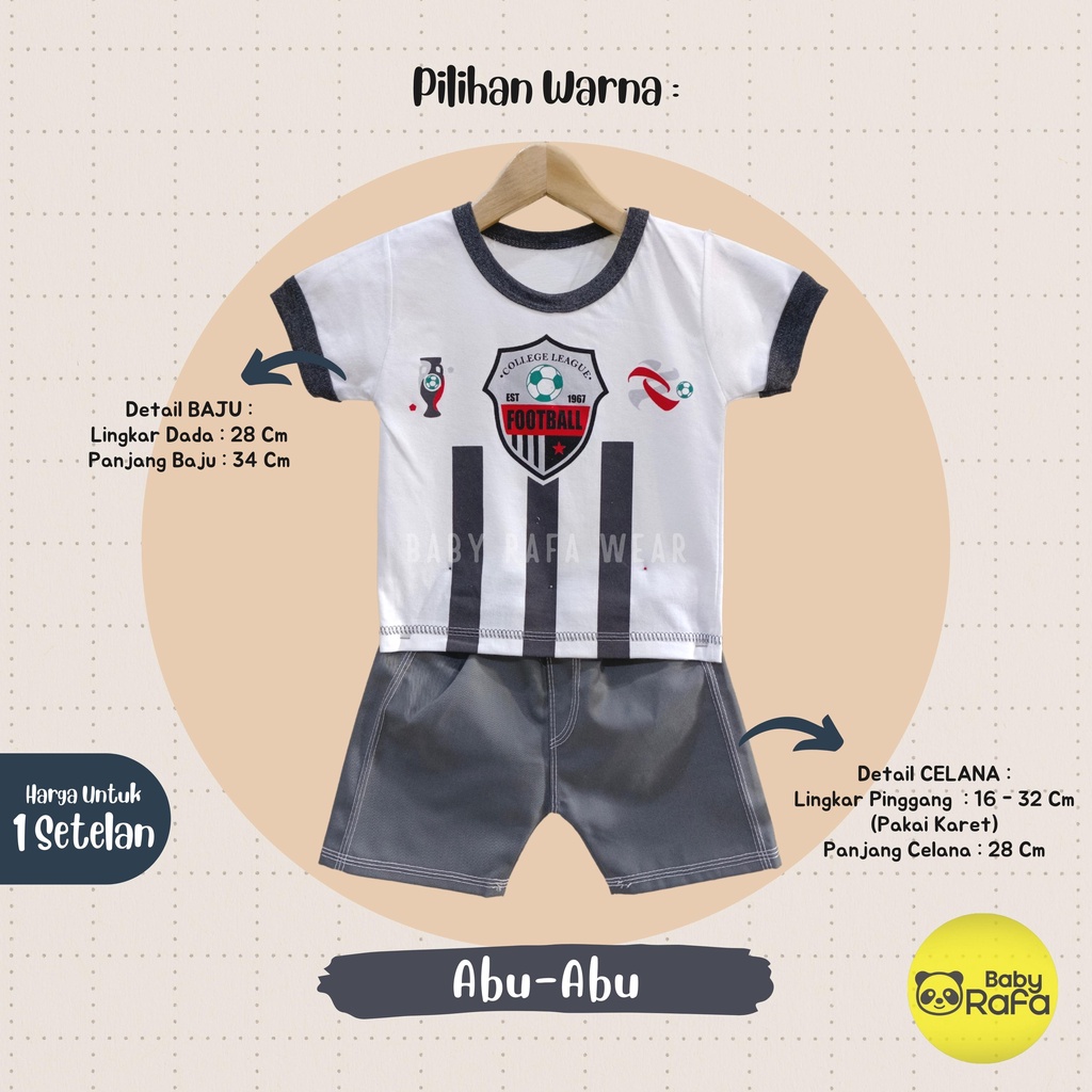 Setelan Pendek Baju Bayi Laki - Laki 3 - 18 Bulan merk DONT STOP motif FOOTBALL