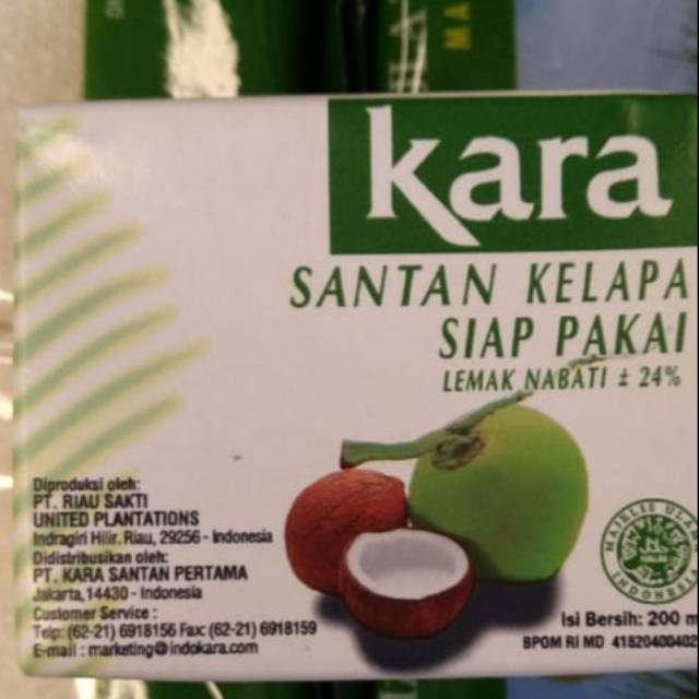 

Kara santan kelapa siap saji 200ml