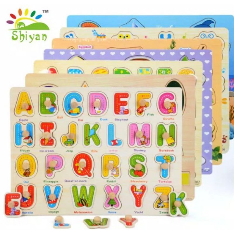 Edufuntoys  -  WOODEN KNOB /  Mainan puzzel KNOB Murah/ puzzel