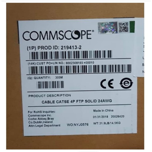 KABEL AMP COMMSCOPE LAN FTP/STP CAT5E Warna Putih 305M