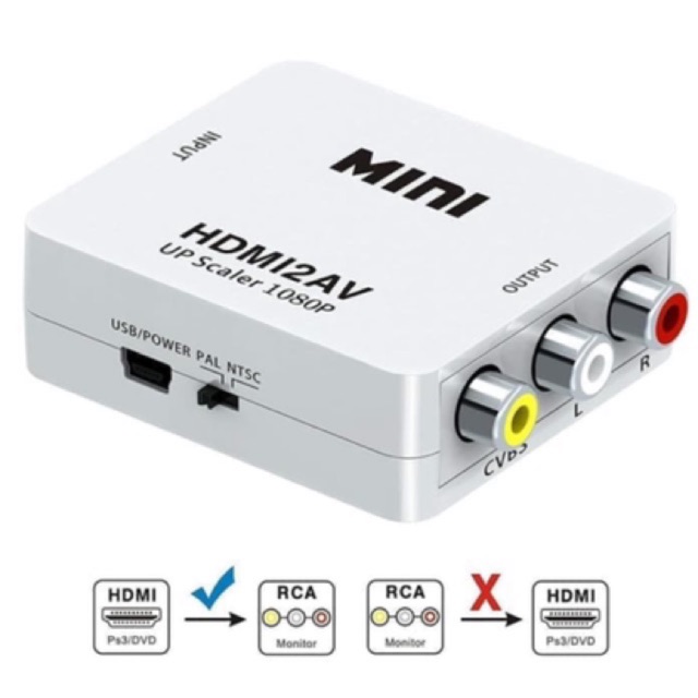 Converter HDMI Full HD To Video AV RCA Port Audio Ke Konverter LCD TV Full HD 1080P