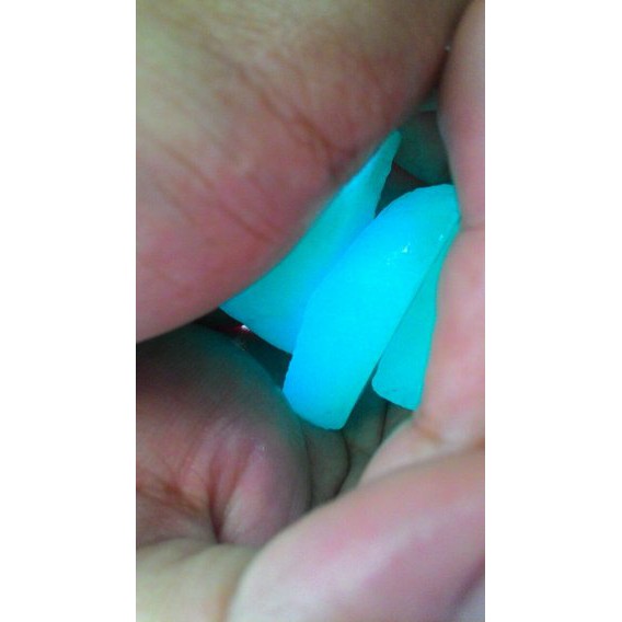 TERLARIS Paket 3 pcs Rough Batu Fosfor Nyala Biru HQ