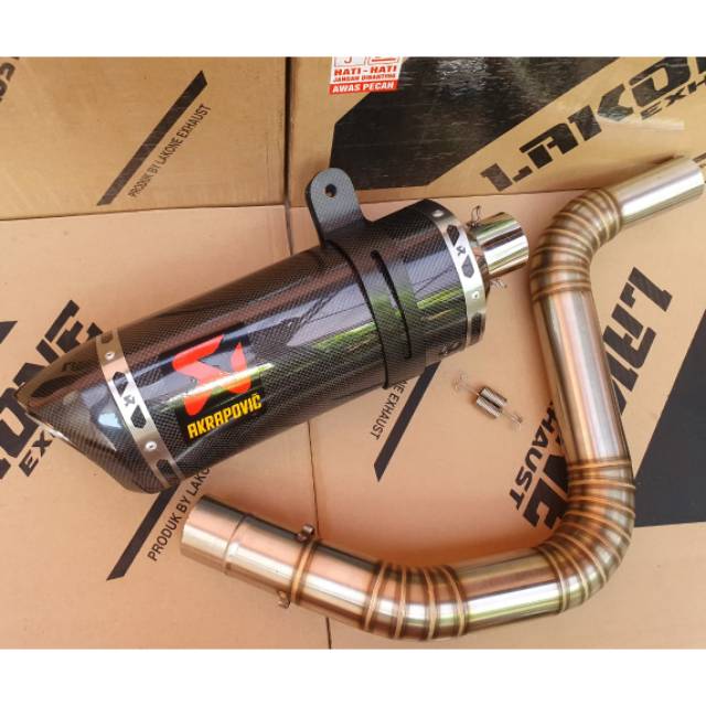 KNALPOT AKRAPOVIC EVO CARBON MID PIPE SLIP ON KTM DUKE200 DUKE 250 200 KTM 250 RC 250 NEW AND OLD