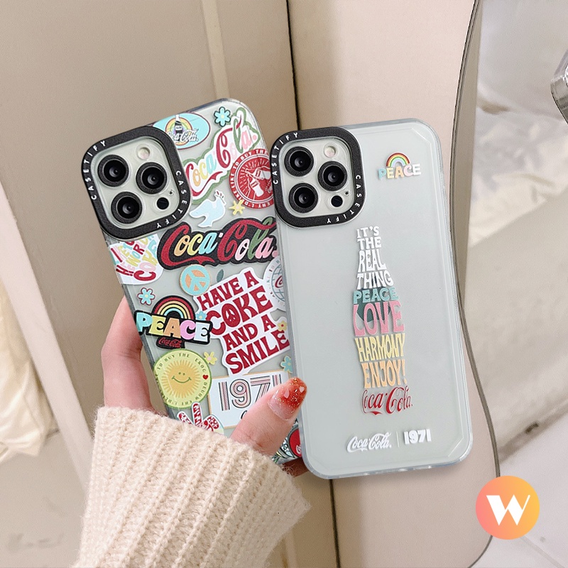 Soft Case Motif Label Coca Cola Untuk iPhone 11 12 13 Pro MAX XR 6 6s 7 8 Plus X XS MAX