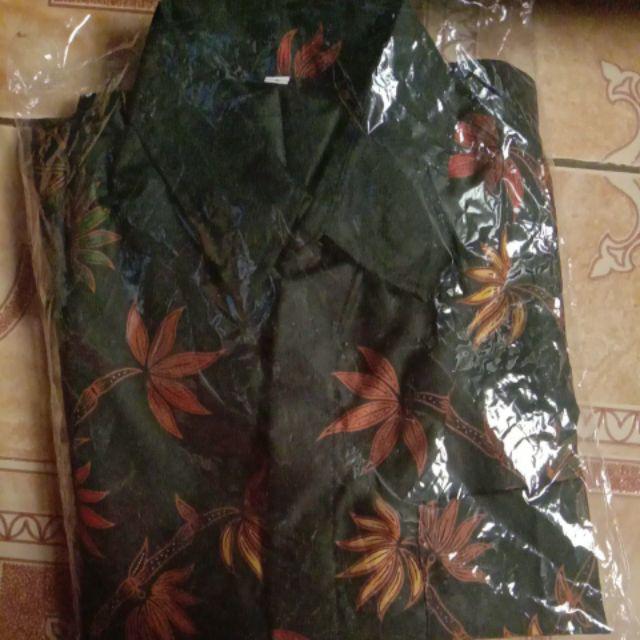 Kemeja Batik Lengan Panjang 021 Risna Batik Hrb026 Hem Batik Murah Seno Sogan Bakung Padi Manggar