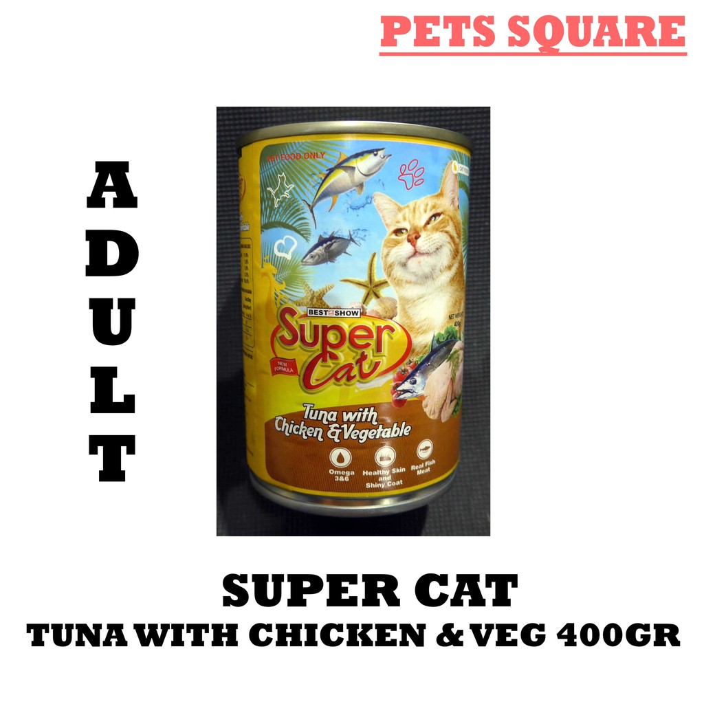 SUPER CAT TUNA WITH CHICKEN &amp; VEGETABLE 400GR
