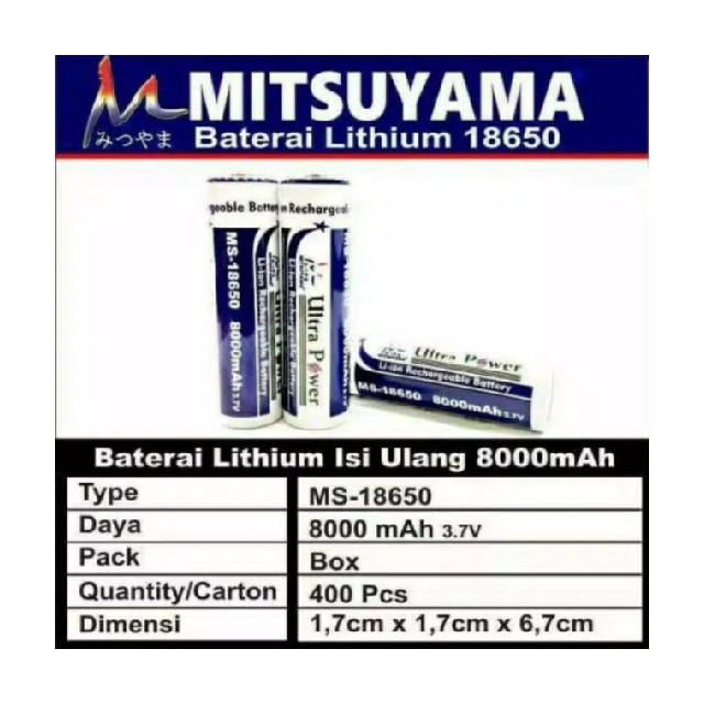 Batre Charger cadangan 18650 Baterai senter casan carger -  revil Baterai 18650 18650- Batrai senter