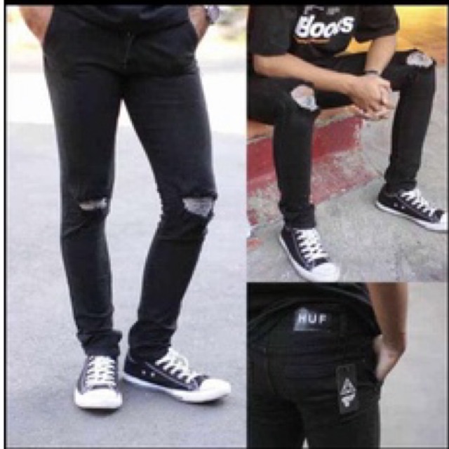 celana panjang sobek dengkul pria slimfit skinny stretch mulur original brand distro termurah  COD