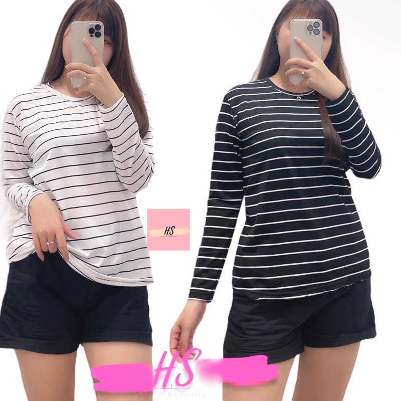 ATASAN STRIPE O PANJANG FIT L&amp;XL&amp;XXL/TSHIRT STRIPE/STEFI