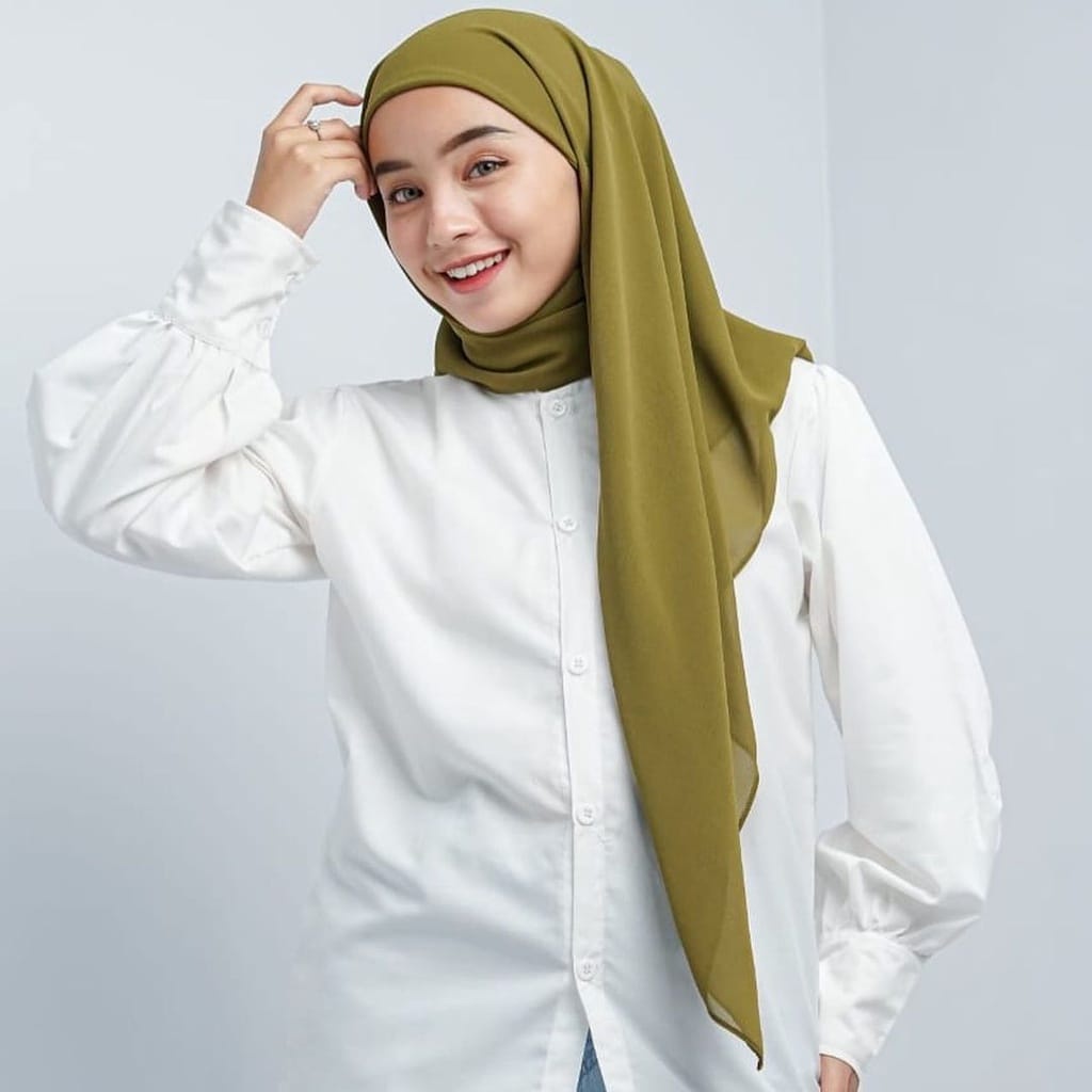 Kerudung Segitiga Inner 2 Layer Ceruty Babydoll Hijab Segi Empat Instan Terbaru Pasar Hija'b