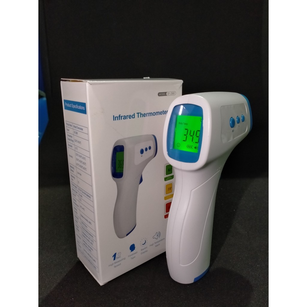 Thermogun thermometer infrared Thermo gun GF-Z99Y layar 3 warna alat ukur suhu badan