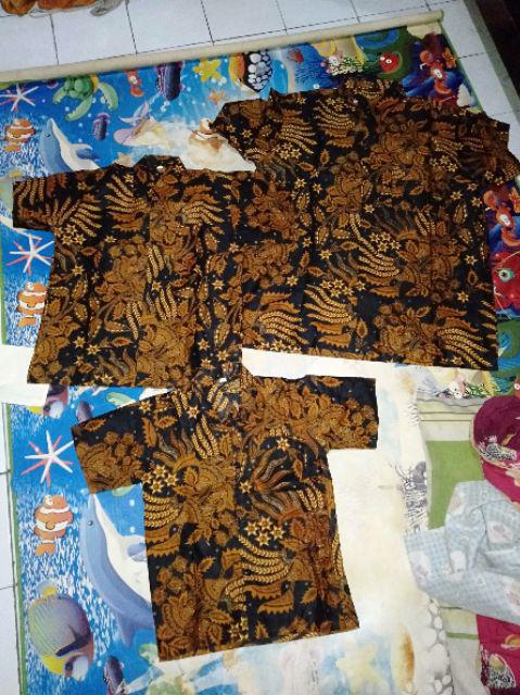 Batik Couple Keluarga Sania Ruffle Ori Ndoro Jowi Dnt Motif Manggar Coklat Rempel Bawah