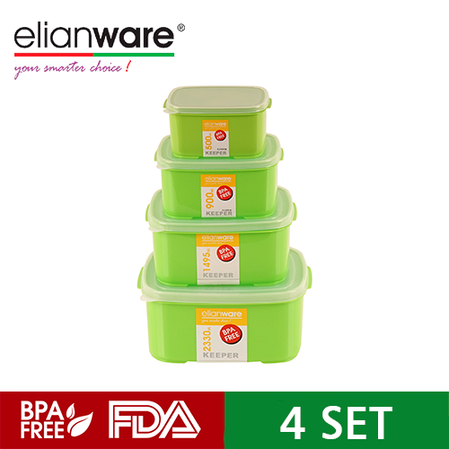 Elianware Food Keeper 4 Set BPA FREE 500 ml, 900 ml , 1500 ml , 2300 ml