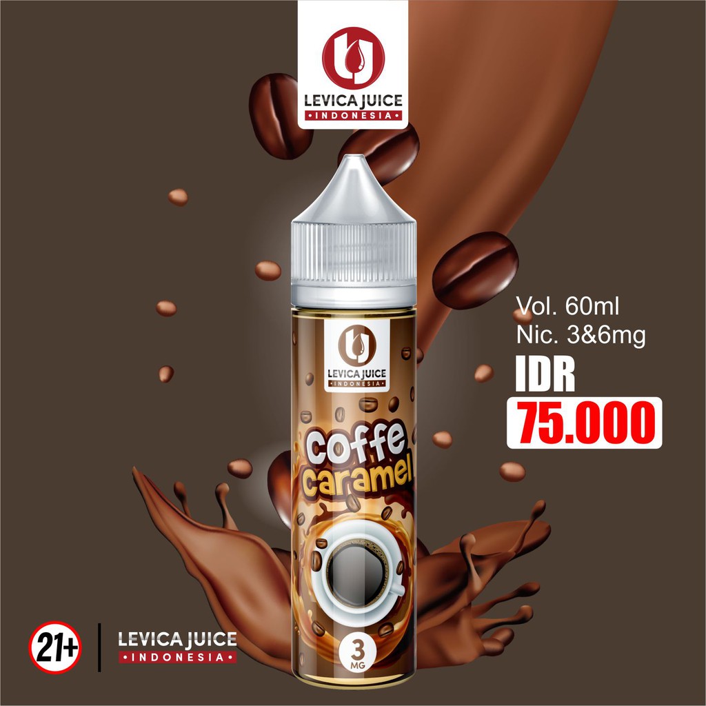 Levica Juice Coffee Caramel Premium Liquid Vape 60ml Cukai Murah Enak Shopee Indonesia