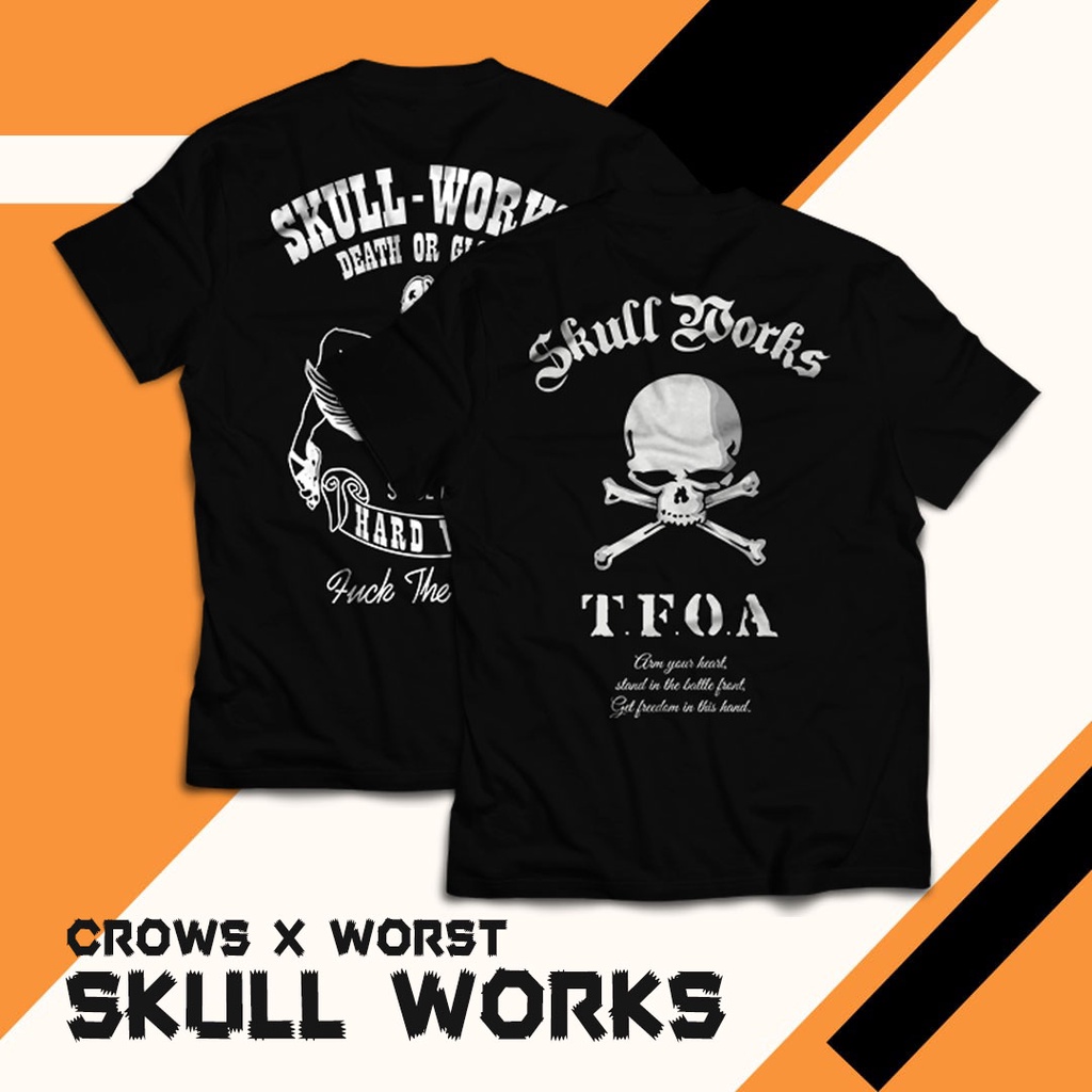 Kaos Crows X Worst - Skull Works TFOA - Tshirt Cotton Combed 24s