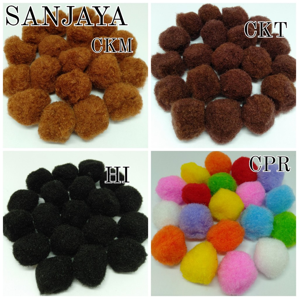 POM POM BOLA / POM POM BULU / POM POM WARNA WARNI / POM POM AKSESORIS / POM-POM POLOS 30MM