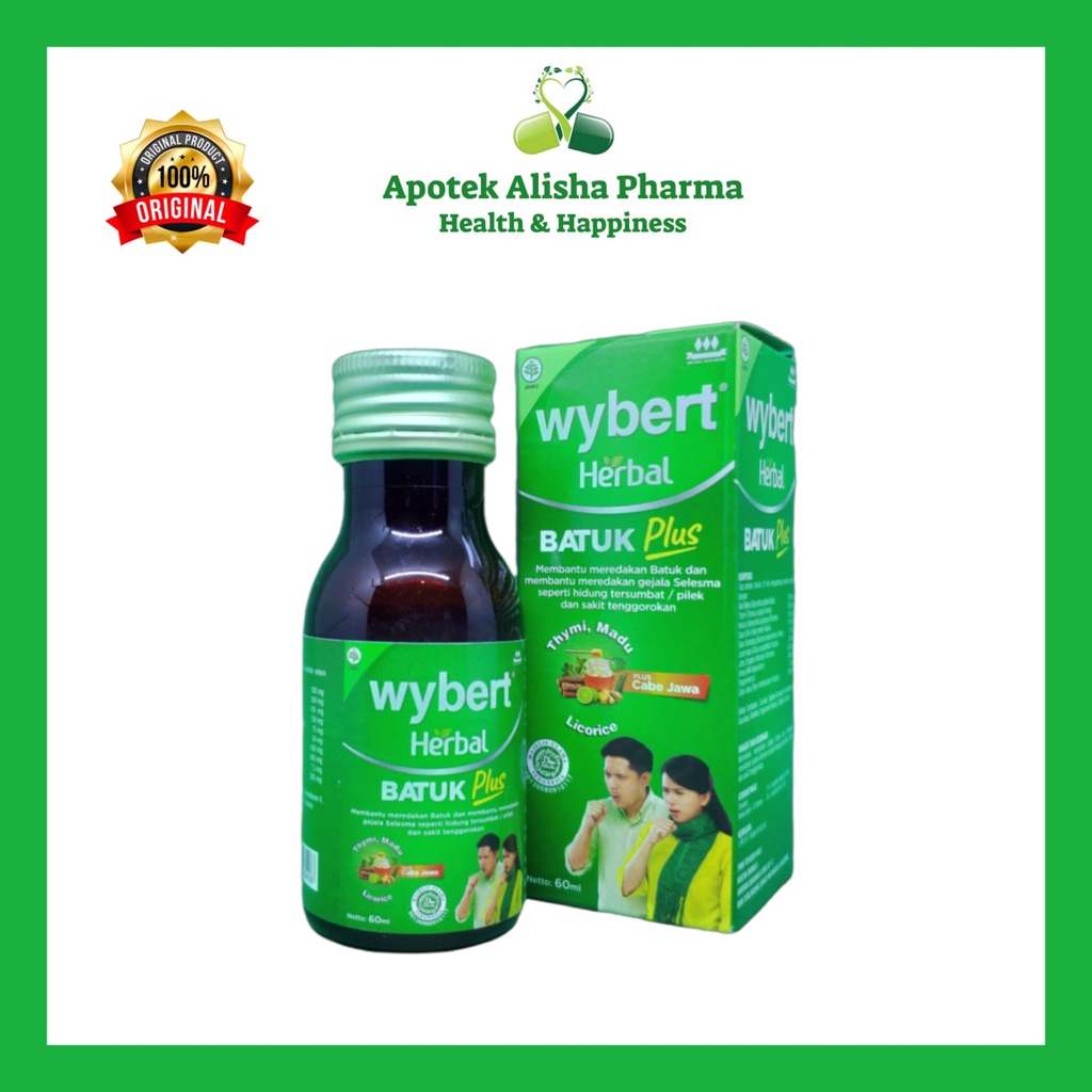 Wybert Herbal Batuk Syrup/Wybert Herbal Batuk Plus Sirup Obat Batuk Herbal Daun Thymi&amp;Madu/Batuk Kering/Batuk Berdahak/Flu/Pilek/Selesma