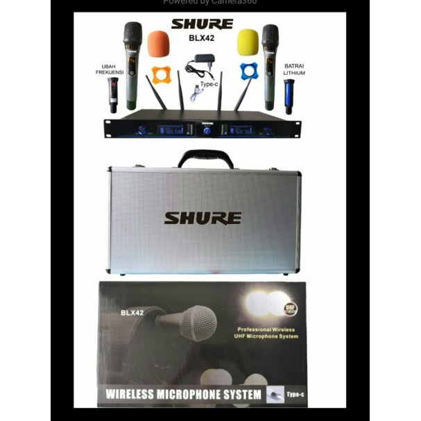 Mic Wireless Shure BLX-42 -- 2buah Mic Pegang/Handheld