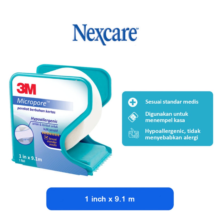 Jual 3M Nexcare Micropore Plester Kertas Plester Medis 1 In 1 Inch Shopee Indonesia