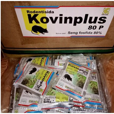 [Paket 5 Biji] Racun Tikus KOVINPLUS KOVIN PLUS Obat Anti Tikus Basmi Pembasmi Ampuh Tuntas 80P 15Gr