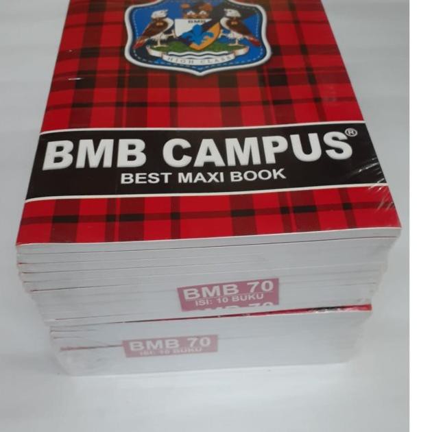 

▲ BUKU TULIS BMB CAMPUS UKURAN BOXY 70 LEMBAR ISI 10 BUKU ☋