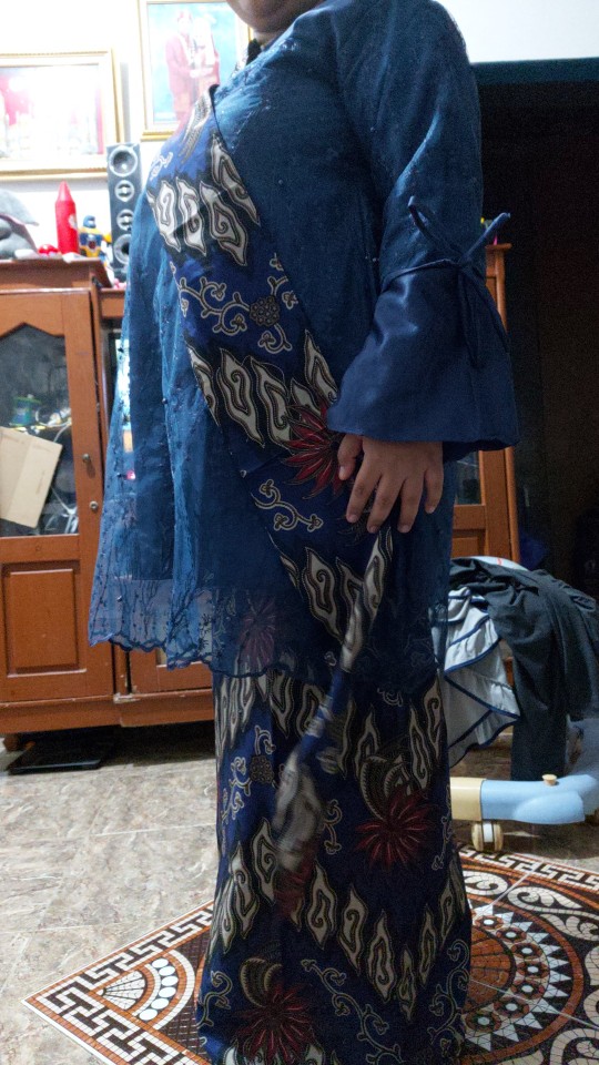 Ada Anak Cowok New Arival Couple Termurah Nayaka Batik - Couple Batik Wilona Tulle Mutiara